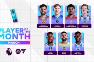 英超3月最佳球员候选：B费、拉亚、维尔贝克、安东尼·戈登在列