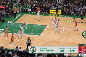 神了！普理查德底角外线继续开火 三分6中6已砍28分