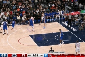 似曾相识！大洛接球回传界外的邓恩导致失误 上次曾传界外巴图姆