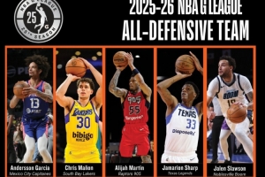 2025-26G联盟最佳防阵：南湾湖人马农领衔 阿利贾·马丁在列