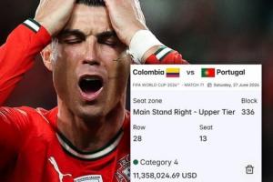 FIFA官方平台有一张世界杯哥伦比亚vs葡萄牙门票,售价1100万美元