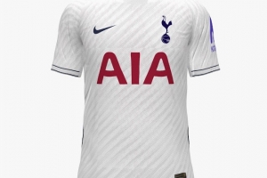 热刺新赛季主场球衣谍照：经典白+海军蓝，搭配对角线条纹