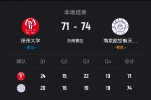 CUBAL-南京航空逆转险胜扬州大学 董齐19+8 杨逍雨26+5