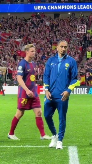 转播方晒视频：拉菲尼亚赛后嘲讽马竞球迷，“你们下轮就回家”