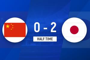 半场-中国U20女足0-2日本U20女足 福岛望爱传射余佳琪失单刀